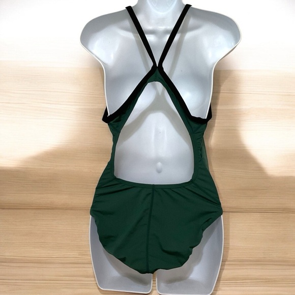 Nike Gorge Green Hydrastrong Racerback One Piece Performance Swimsuit Size 10 - Picture 5 of 10